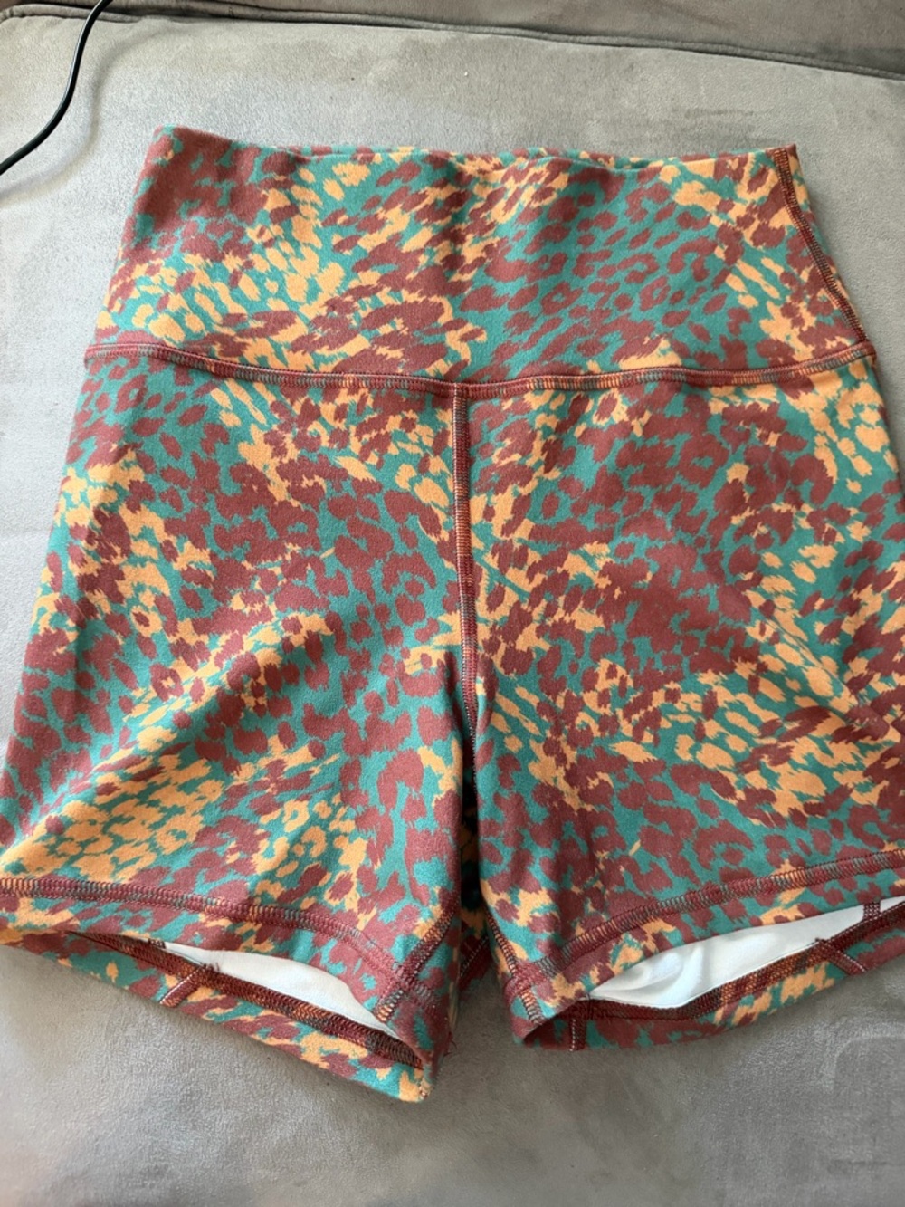 Fleo Animal-Print High-Waist Athletic Shorts